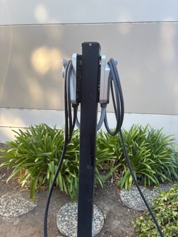 Dual-cable EV charging post